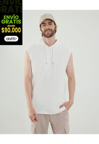 Camiseta Para Hombre Manga Sisa Cuello Redondo Color Crema Marca Ostu #60091694 Ostu