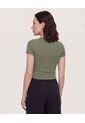 Camiseta  Para Mujer Crop Top Manga Corta Color Verde Marca Ostu #40098218 de Ostu
