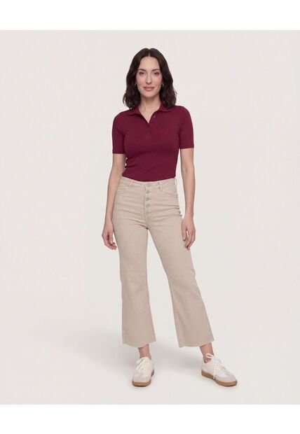 Polo  Para Mujer Manga Corta Color Vino Marca Ostu #40110187