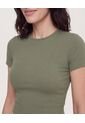 Camiseta  Para Mujer Crop Top Manga Corta Color Verde Marca Ostu #40098218 de Ostu