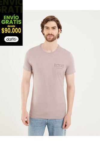 Camiseta Para Hombre Manga Corta Cuello Redondo Color Uva Marca Ostu #60091711 Ostu