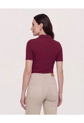 Polo  Para Mujer Manga Corta Color Vino Marca Ostu #40110187