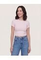 Camiseta  Para Mujer Crop Top Manga Corta Color Rosa Marca Ostu #40098218 de Ostu