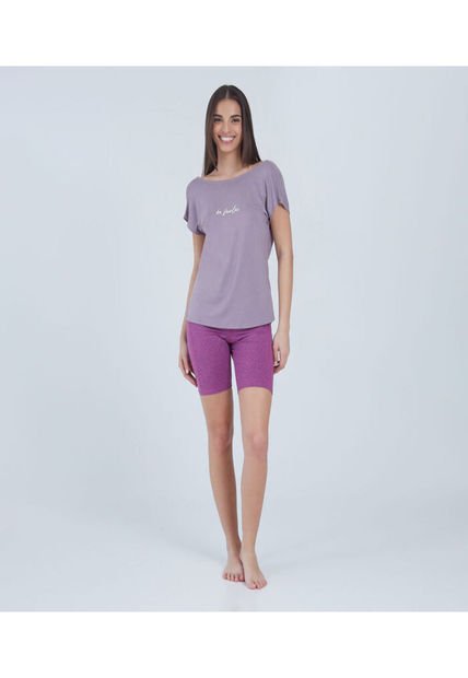 Camiseta Mujer Ostu M/C Morado Viscosa 40091421-40145