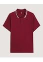 Polo  Para Hombre Cuello Tejido Sin Bolsillo Color Vino Marca Ostu #60110902 de Ostu