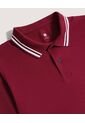 Polo  Para Hombre Cuello Tejido Sin Bolsillo Color Vino Marca Ostu #60110902 de Ostu