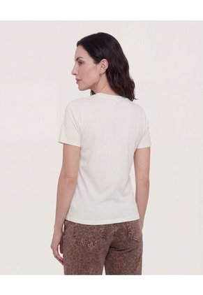 Camiseta  Para Mujer Manga Corta Cuello Redondo Color Blanco Marca Ostu #40092734