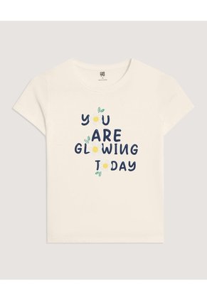 Camiseta Screen Manga Corta Para Niña Infantil Niña Amarillo Ostu