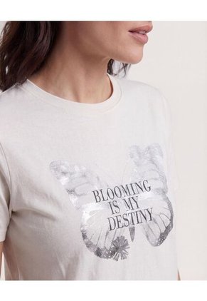 Camiseta  Para Mujer Manga Corta Cuello Redondo Color Blanco Marca Ostu #40092734