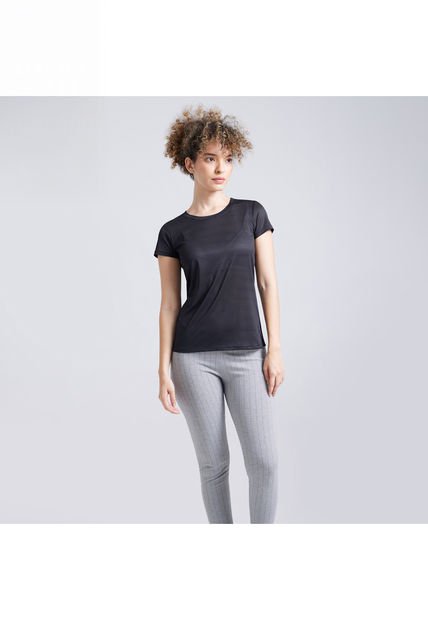 Camiseta Para Mujer Manga Corta Cuello Redondo Color Negro Marca Ostu #40091739