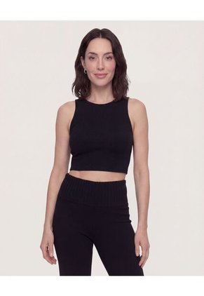 Top  Para Mujer Cuello Redondo Color Negro Marca Ostu #40228213