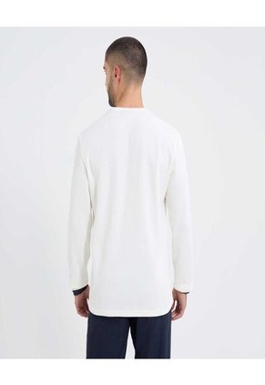 Camiseta Para Hombre Manga Larga Cuello Redondo Color Crema Marca Ostu #60091579