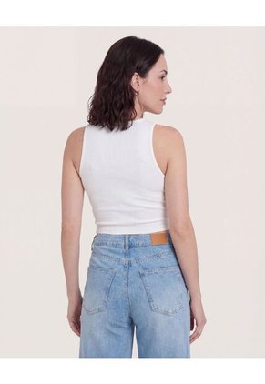 Top  Para Mujer Cuello Redondo Color Crema Marca Ostu #40228213