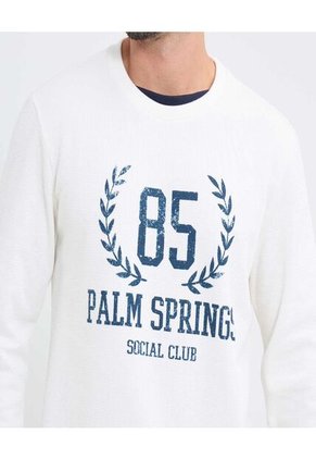 Camiseta Para Hombre Manga Larga Cuello Redondo Color Crema Marca Ostu #60091579