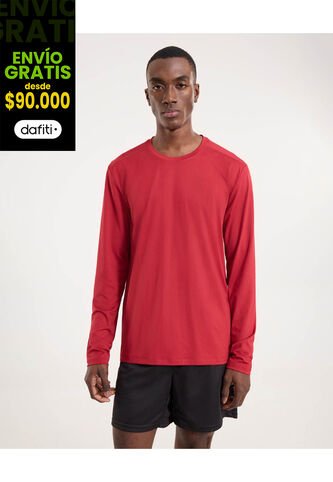 Camiseta Para Hombre Manga Larga Cuello Redondo Color Rojo Marca Ostu #60091637 Ostu