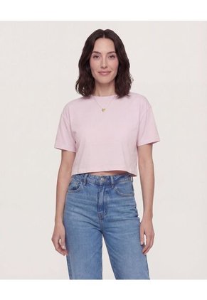 Camiseta  Para Mujer Crop Top Manga Corta Color Rosa Marca Ostu #40098233