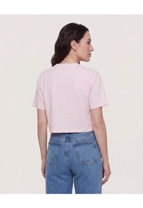 Camiseta  Para Mujer Crop Top Manga Corta Color Rosa Marca Ostu #40098233