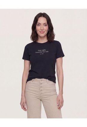 Camiseta  Para Mujer Manga Corta Cuello Redondo Color Negro Marca Ostu #40092726