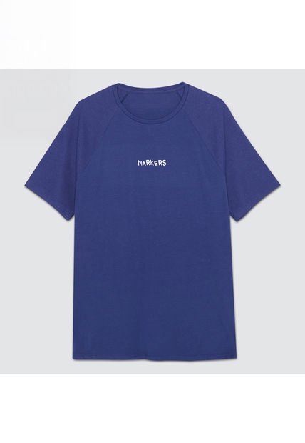 Camiseta Para Hombre Manga Corta Color Azul  Marca Ostu #60090892