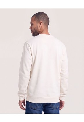 Buzo Cuello Redondo Estampado  Para Hombre Marfil Ostu