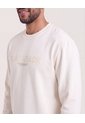 Buzo Cuello Redondo Estampado  Para Hombre Marfil Ostu de Ostu