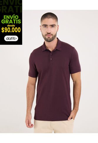 Polo Para Hombre Cuello Maquina Sin Bolsillo Color Morado Marca Ostu #60110810 Ostu