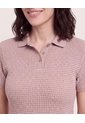 Polo Textura Classic Fit  Para Mujer Café Ostu de Ostu