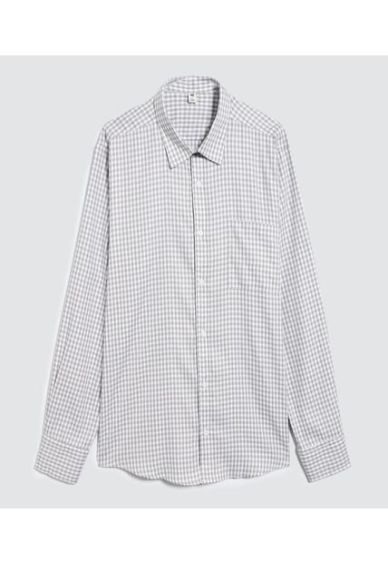 Camisa Para Hombre Manga Larga Con Bolsillo Color Gris  Marca Ostu #60010669