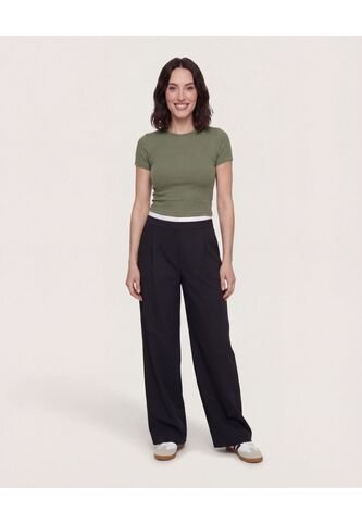 Camiseta  Para Mujer Crop Top Manga Corta Color Verde Marca Ostu #40098218 Ostu