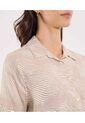 Camisa Para Mujer Manga Corta Color Beige Marca Ostu #40010303 de Ostu