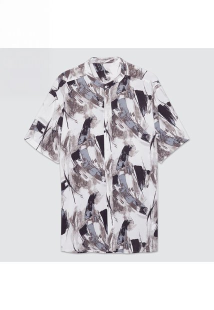 Camisa Para Hombre Manga Corta Sin Bolsillo Cuello Neru Color Negro Marca Ostu #60010557