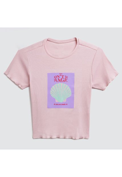 Camiseta Para Niña Manga Corta Color Rosado  Marca Ostu #90090143