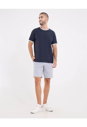 Bermuda  Para Hombre Regular Corto Color Azul Marca Ostu #60100461