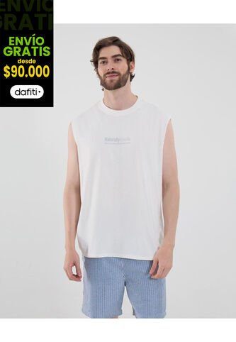 Camiseta Para Hombre Manga Sisa Cuello Redondo Color Crema Marca Ostu #60091648 Ostu