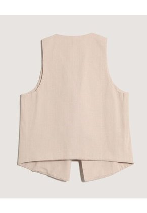 Chaleco  Para Mujer Plano Color Beige Marca Ostu #40250029