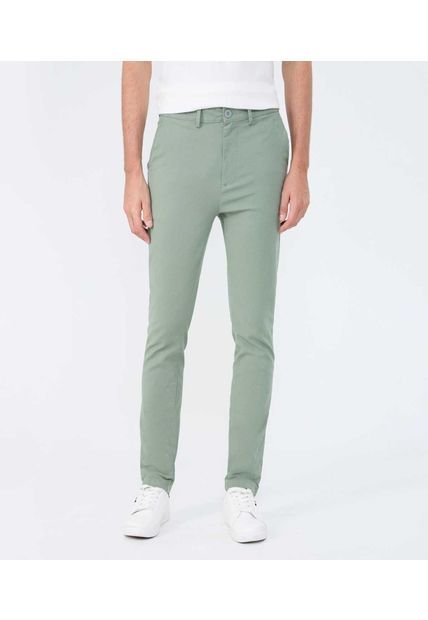 Pantalon Para Hombre Chino Color Verde Oliva Marca Ostu #60070417