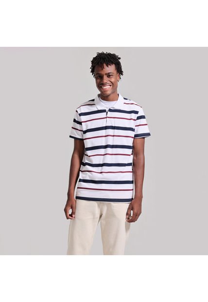 Polo Para Hombre Cuello Tejido Sin Bolsillo Color Blanco Marca Ostu #60110508