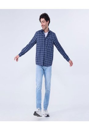 Jean Para Hombre Slim Color Azul Claro Marca Ostu #60160409