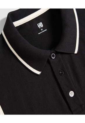 Polo Para Hombre Cuello Tejido Sin Bolsillo Color Negro Marca Ostu #60110705