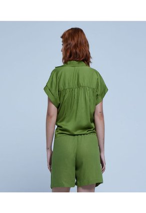 Blusa Para Mujer Ostu Color Verde Material Viscosa 100%