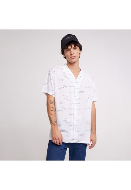 Camisa Para Hombre Manga Corta Sin Bolsillo Color Blanco Marca Ostu #60010524