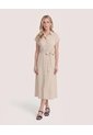 Vestido Camisero Unciolor  Para Mujer Piel Ostu de Ostu