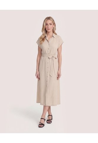 Vestido Camisero Unciolor  Para Mujer Piel Ostu Ostu