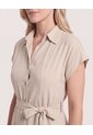 Vestido Camisero Unciolor  Para Mujer Piel Ostu de Ostu