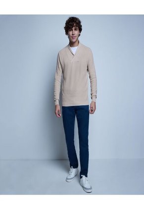 Saco Para Hombre Shawl Neck Color Beige Marca Ostu #60330036