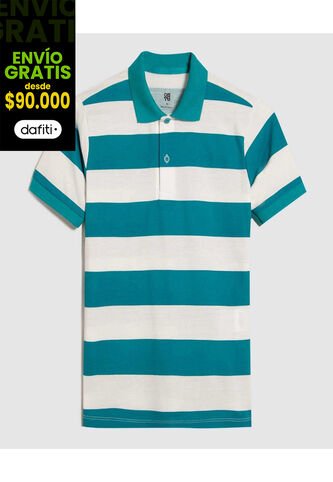 Polo Para Niño Manga Corta Color Verde  Marca Ostu #80110090 Ostu