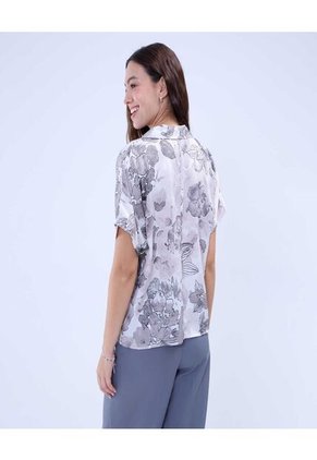 Camisa Para Mujer Manga Corta Color Gris Marca Ostu #40010274