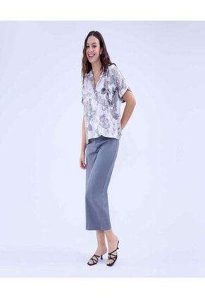 Camisa Para Mujer Manga Corta Color Gris Marca Ostu #40010274