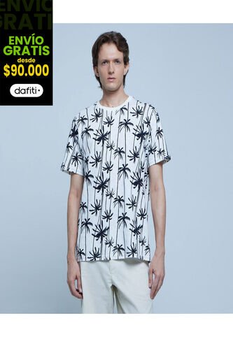 Camiseta Para Hombre Manga Corta Color Blanco Marca Ostu #60091165 Ostu