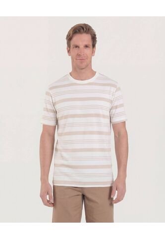 Camiseta  Para Hombre Manga Corta Cuello Redondo Color Arena Marca Ostu #60091811 Ostu